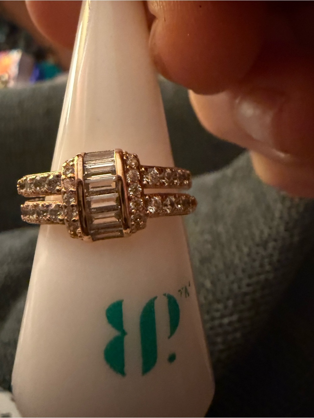 Rose gold Multi-Row Cubic Zirconia Cocktail Ring